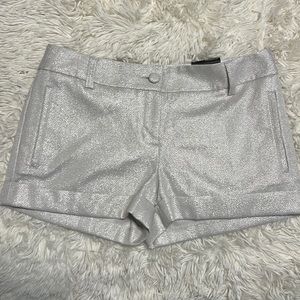 Express silver metallic shorts 2 nwt